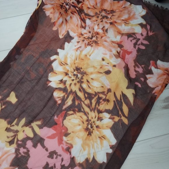 NWOT Talbots floral silk scarf - Picture 2 of 2